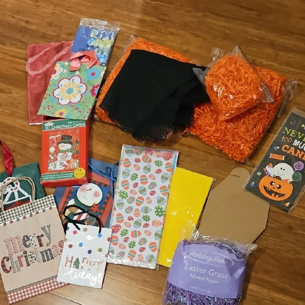Colorful Gift Bags and Wrapping Set